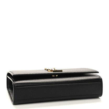 Saint Laurent Grain De Poudre Small Monogram Kate Satchel Black 3 of 7