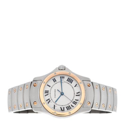 Cartier Stainless Steel 18K Yellow Gold 33mm Santos Ronde Quartz Watch 2 of 4