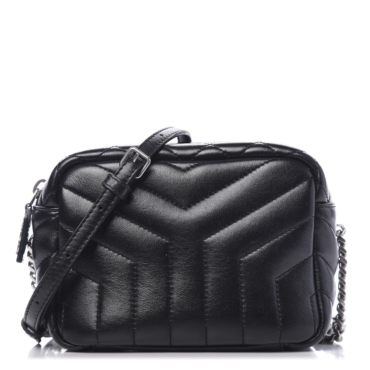 Saint Laurent Calfskin Y Quilted Monogram Mini Loulou Camera Bag Black 1 of 9