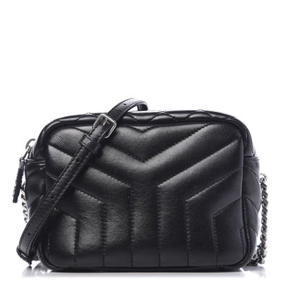 Saint Laurent Calfskin Y Quilted Monogram Mini Loulou Camera Bag Black 1 of 9