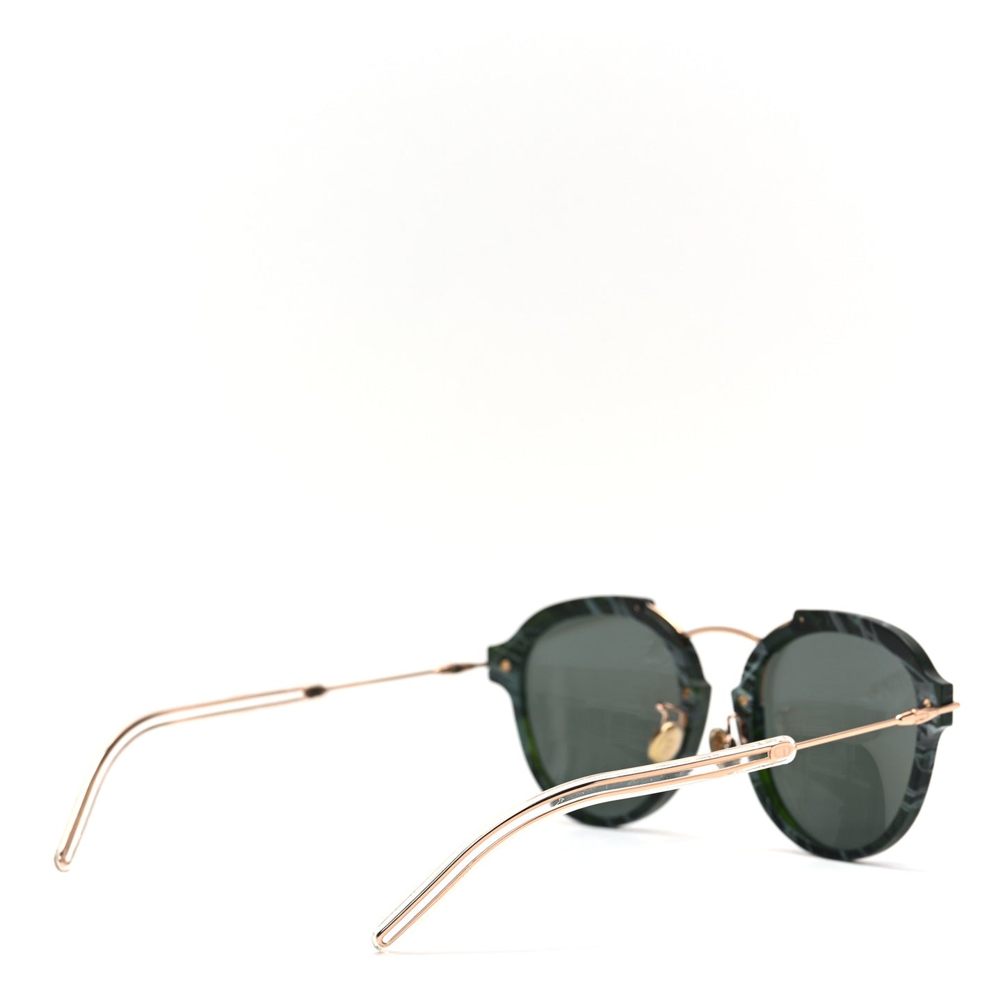 Round Eclat Sunglasses Green Grey