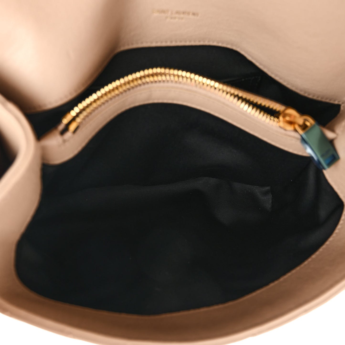 Sheepskin Matelasse Chevron Monogram Medium College Bag Dark Beige