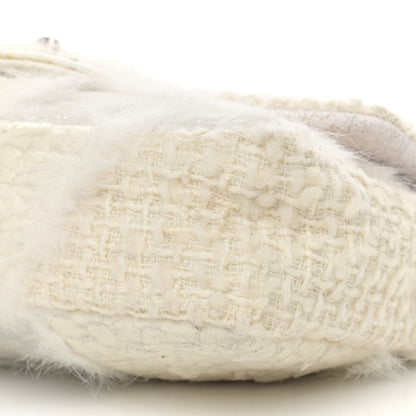 Chanel Tweed Faux Fur Patchwork Medium Single Flap White 10 of 14