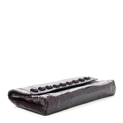 Nancy Gonzalez Crocodile Stud Foldover Clutch Purple 4 of 12