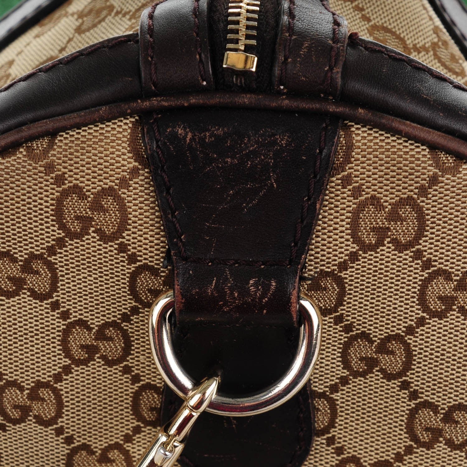 Gucci Monogram Vintage Web Medium Boston Dark Brown 8 of 12