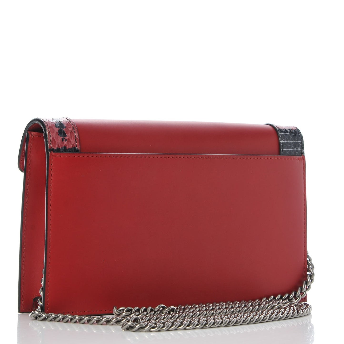Snakeskin Calfskin Lilith Shoulder Bag Hibiscus Red