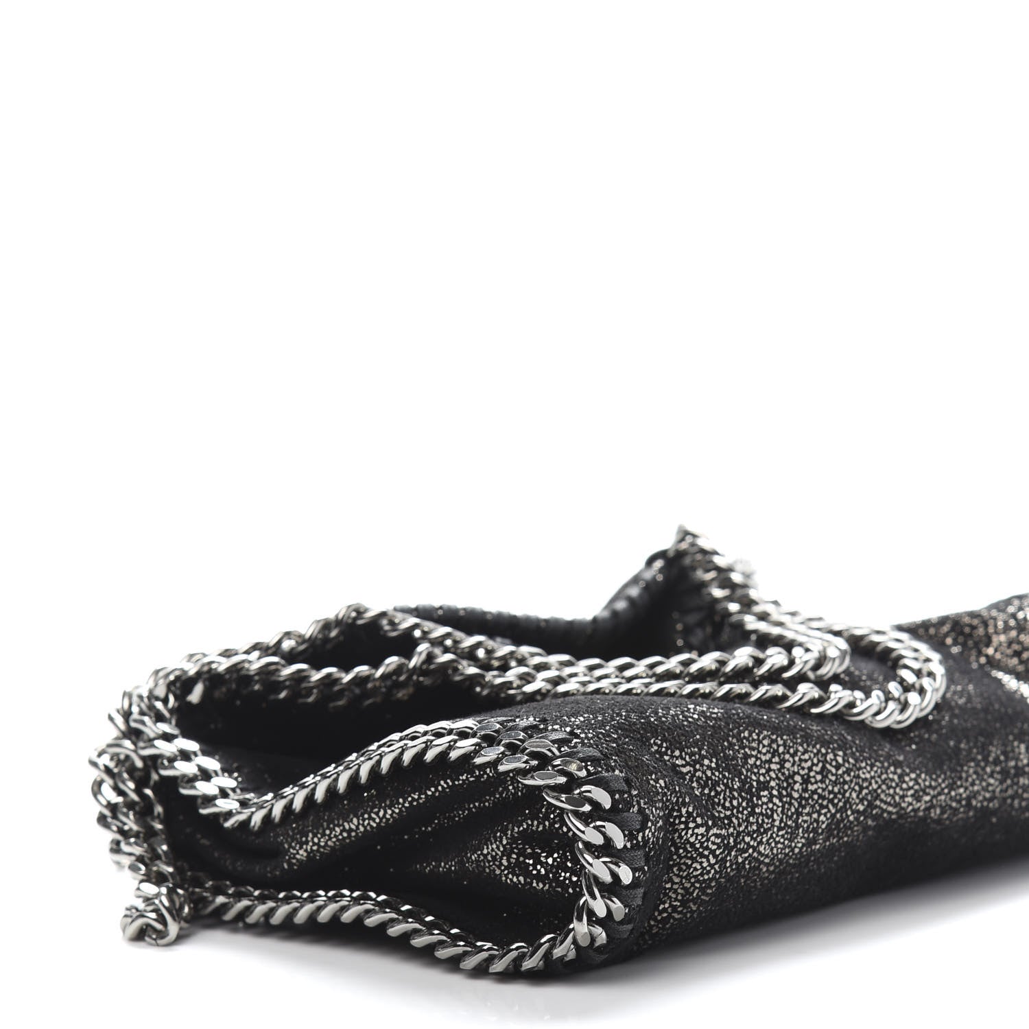 Stella McCartney Chamois Shiny Dotted Tiny Falabella Fold Over Tote Ruthenium 8 of 10