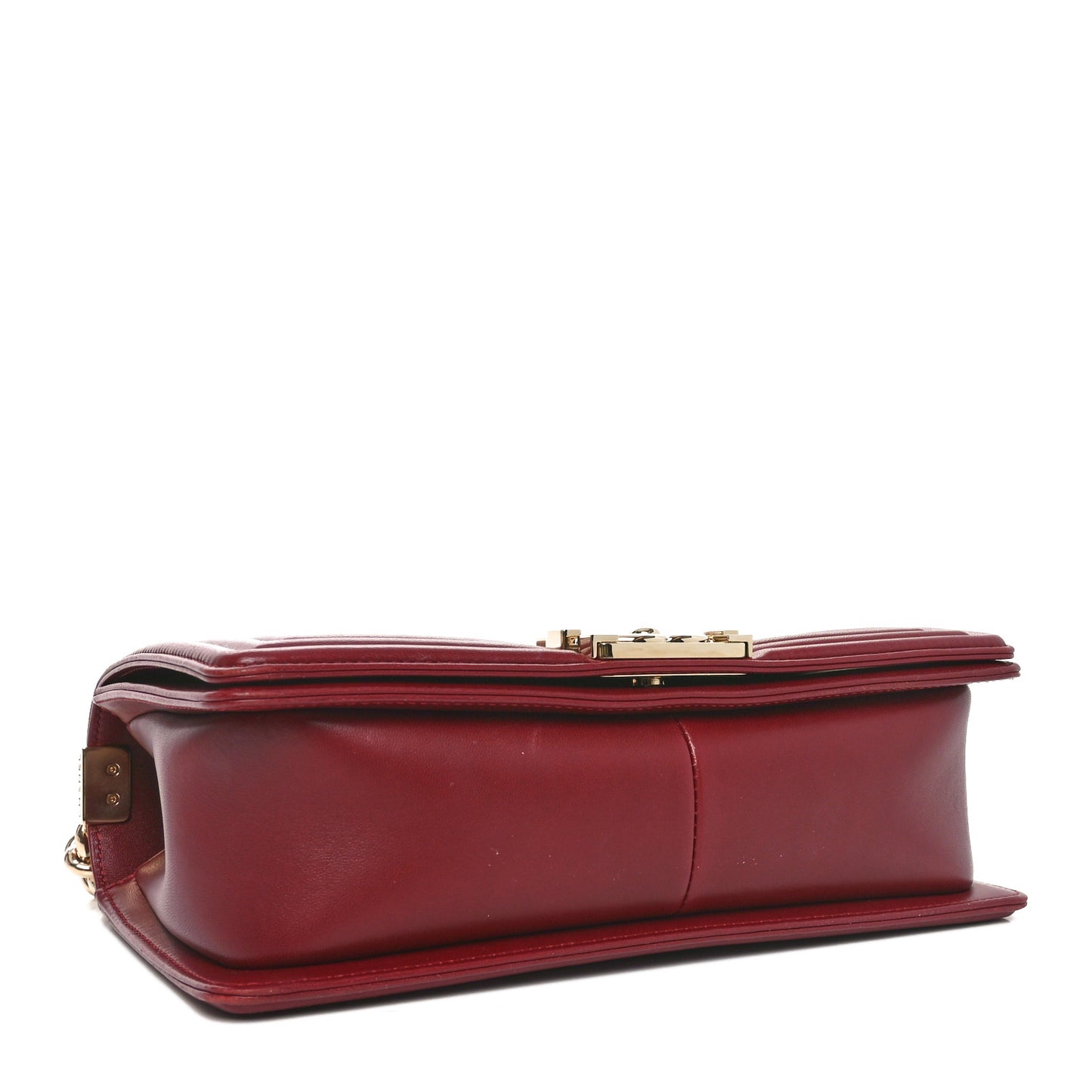 Lambskin Quilted Medium Boy Flap Dark Red