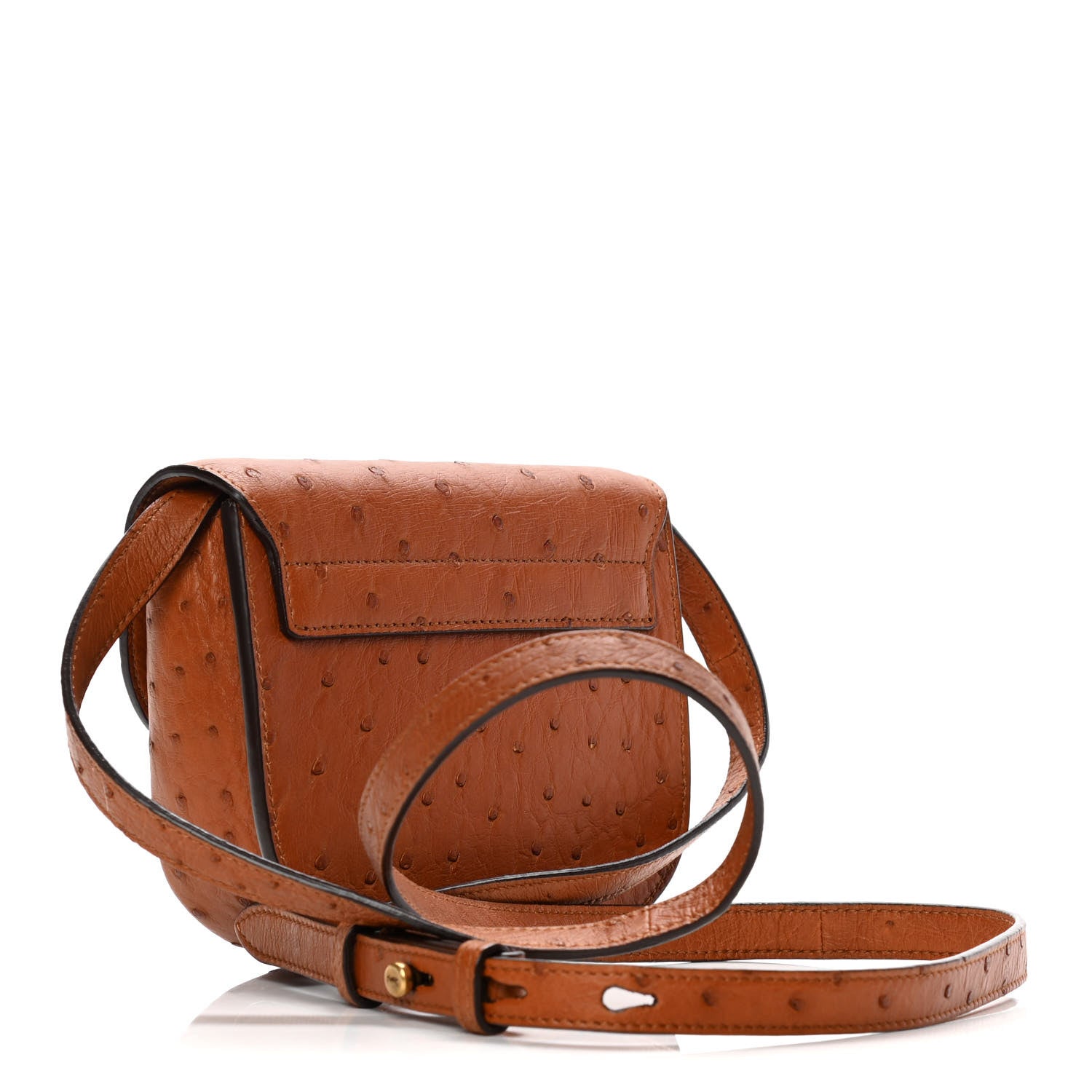 Saint Laurent Ostrich Mini Classic Monogram Kaia Satchel Brick 2 of 9