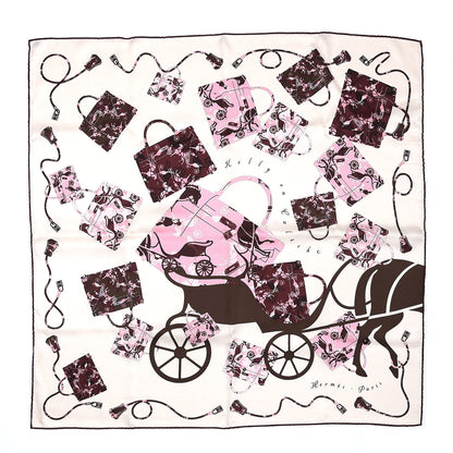 Hermes Silk Kelly en Caleche Scarf 70 Nacre Rose Rose Prune 1 of 8