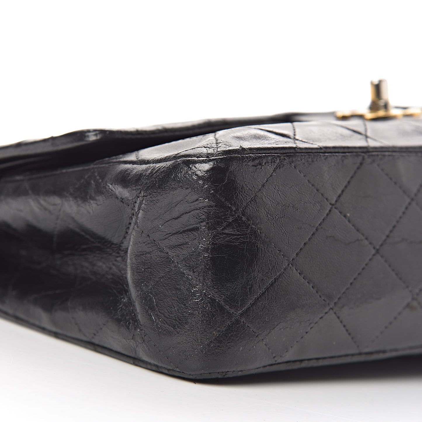Lambskin Medium Single Flap Black