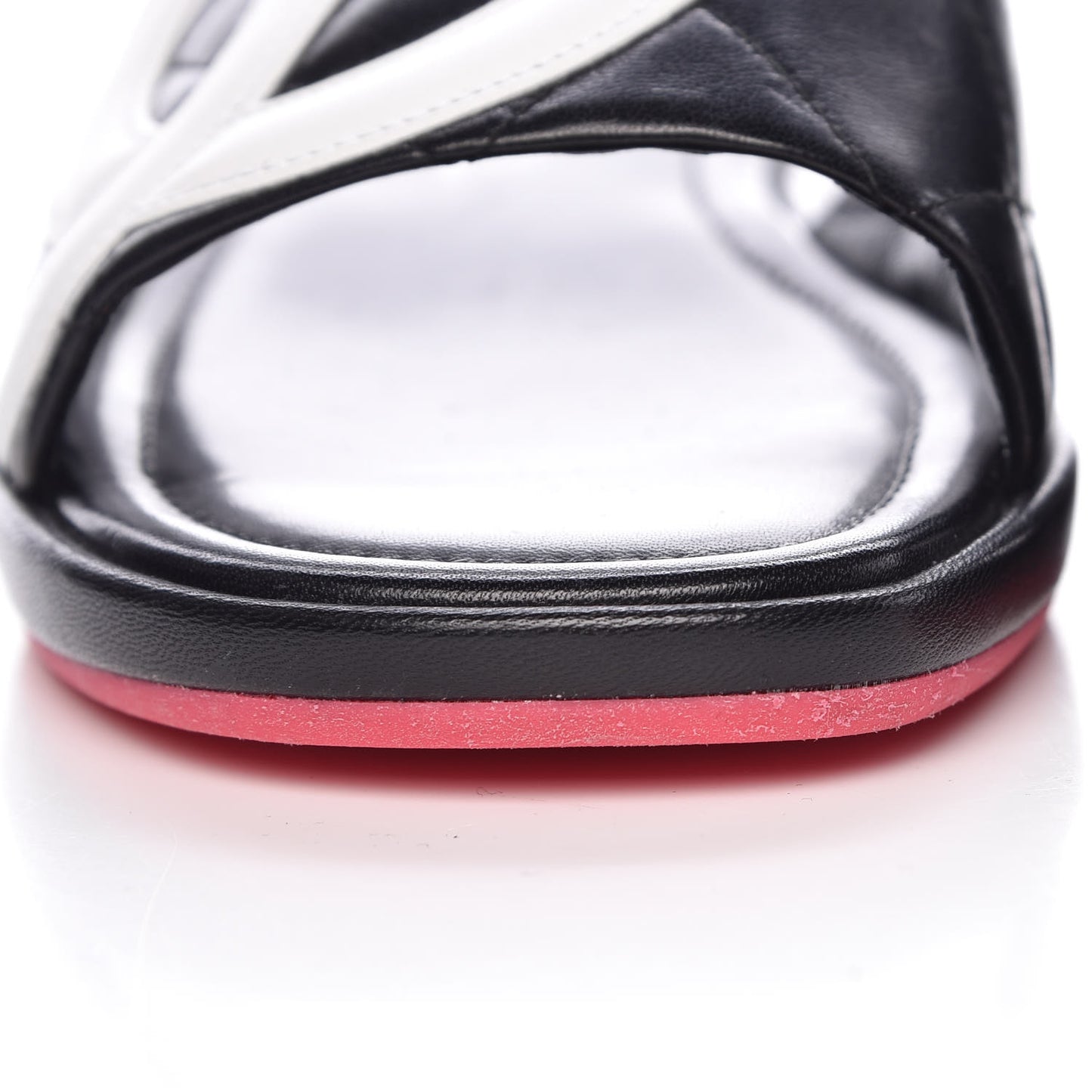 Calfskin Cambon CC Flat Slide Sandals 36.5 Black
