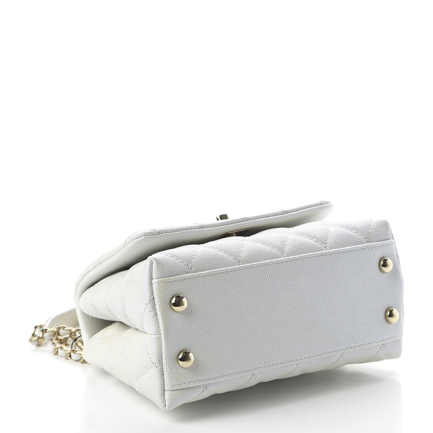 Chanel Iridescent Caviar Quilted Extra Mini Coco Handle Flap Ivory 4 of 11