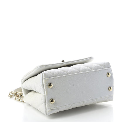 Chanel Iridescent Caviar Quilted Extra Mini Coco Handle Flap Ivory 4 of 11
