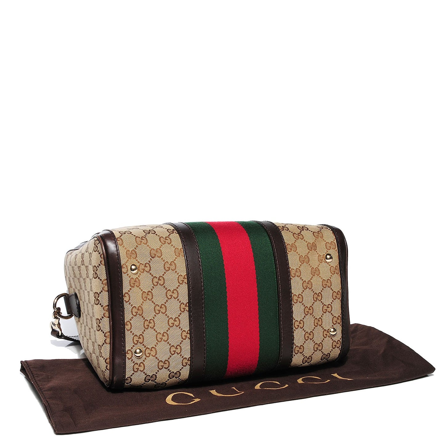 Monogram Vintage Web Medium Boston Dark Brown