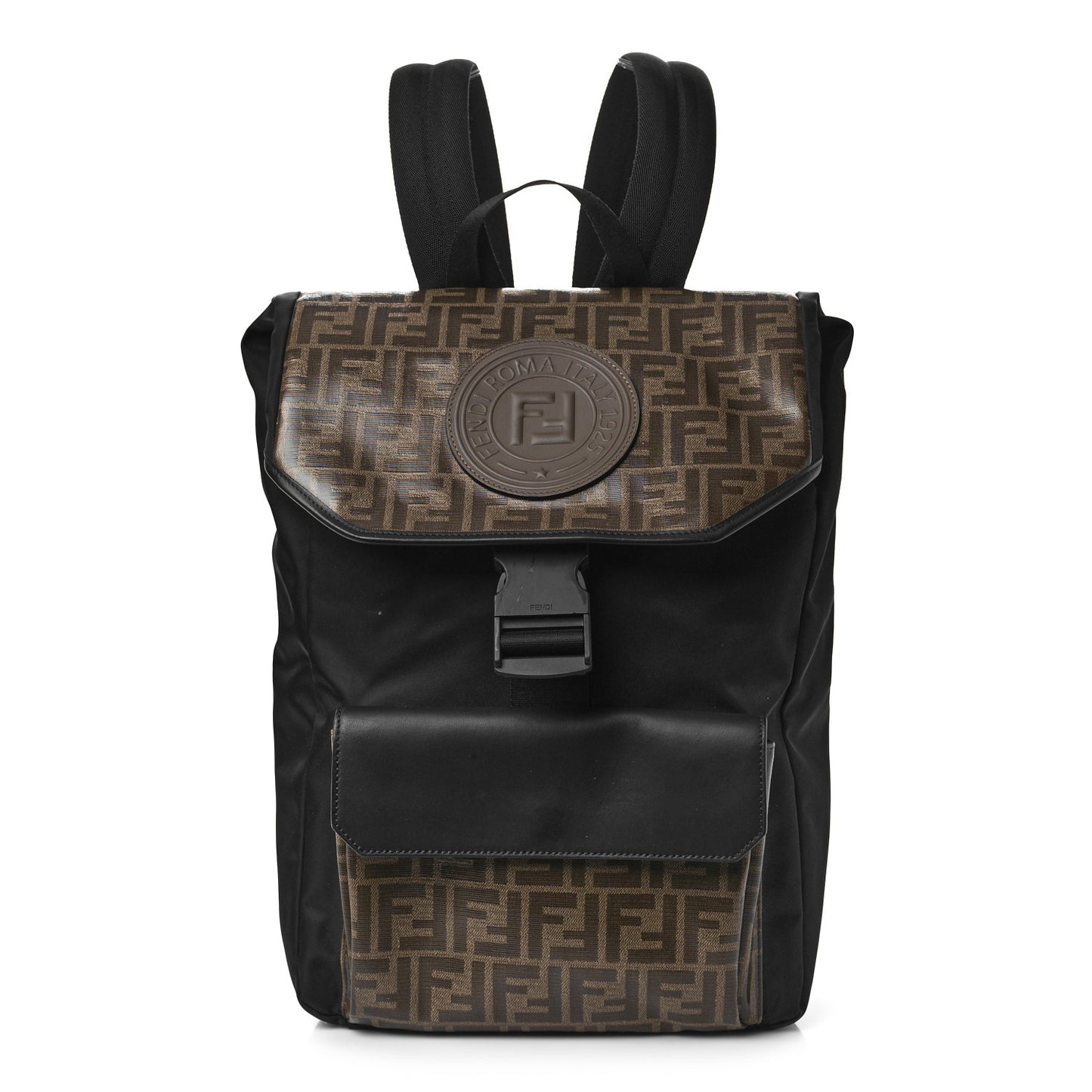 Nylon Glazed Fabric FF 1974 Stamp Patch Explorer Backpack Black Tobacco