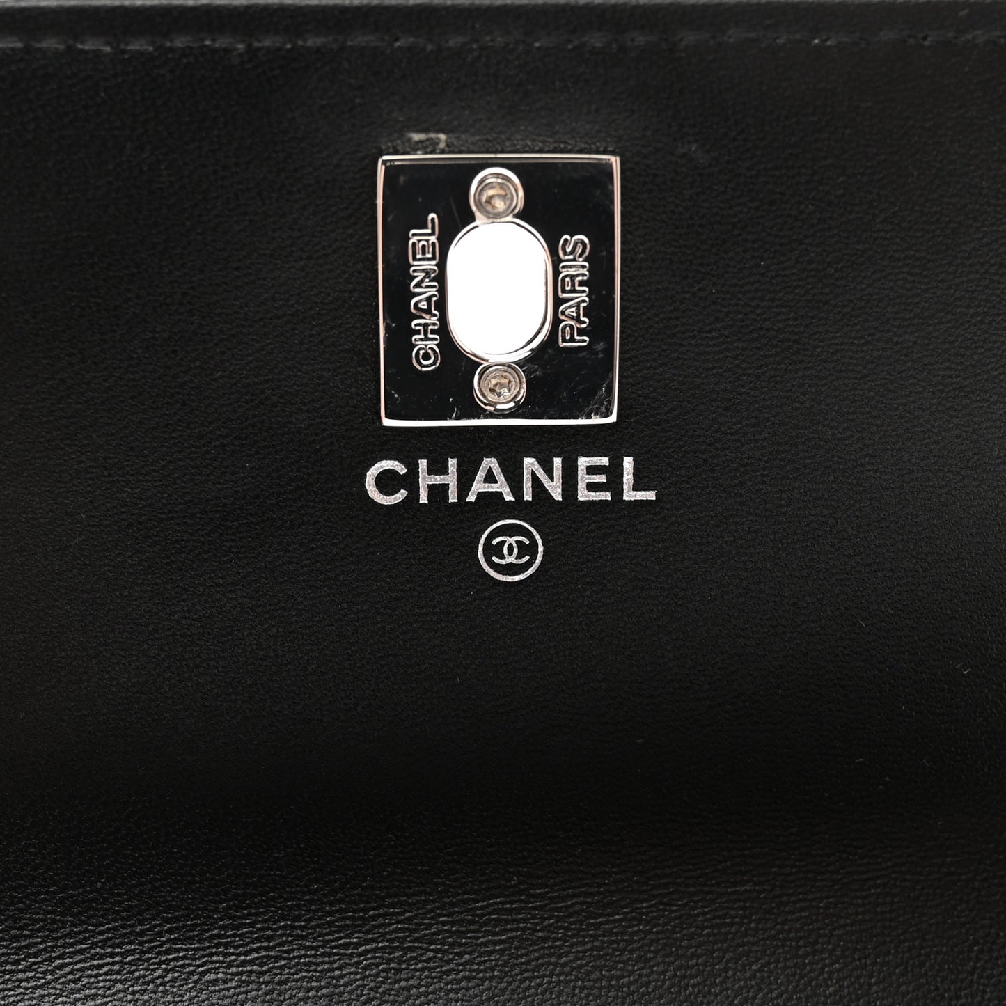 Lambskin Quilted Metal Top Handle Crossbody Flap Black