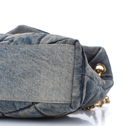 Saint Laurent Denim Quilted Small Loulou Puffer Monogram Chain Satchel Blue Cinnamon 8 of 8