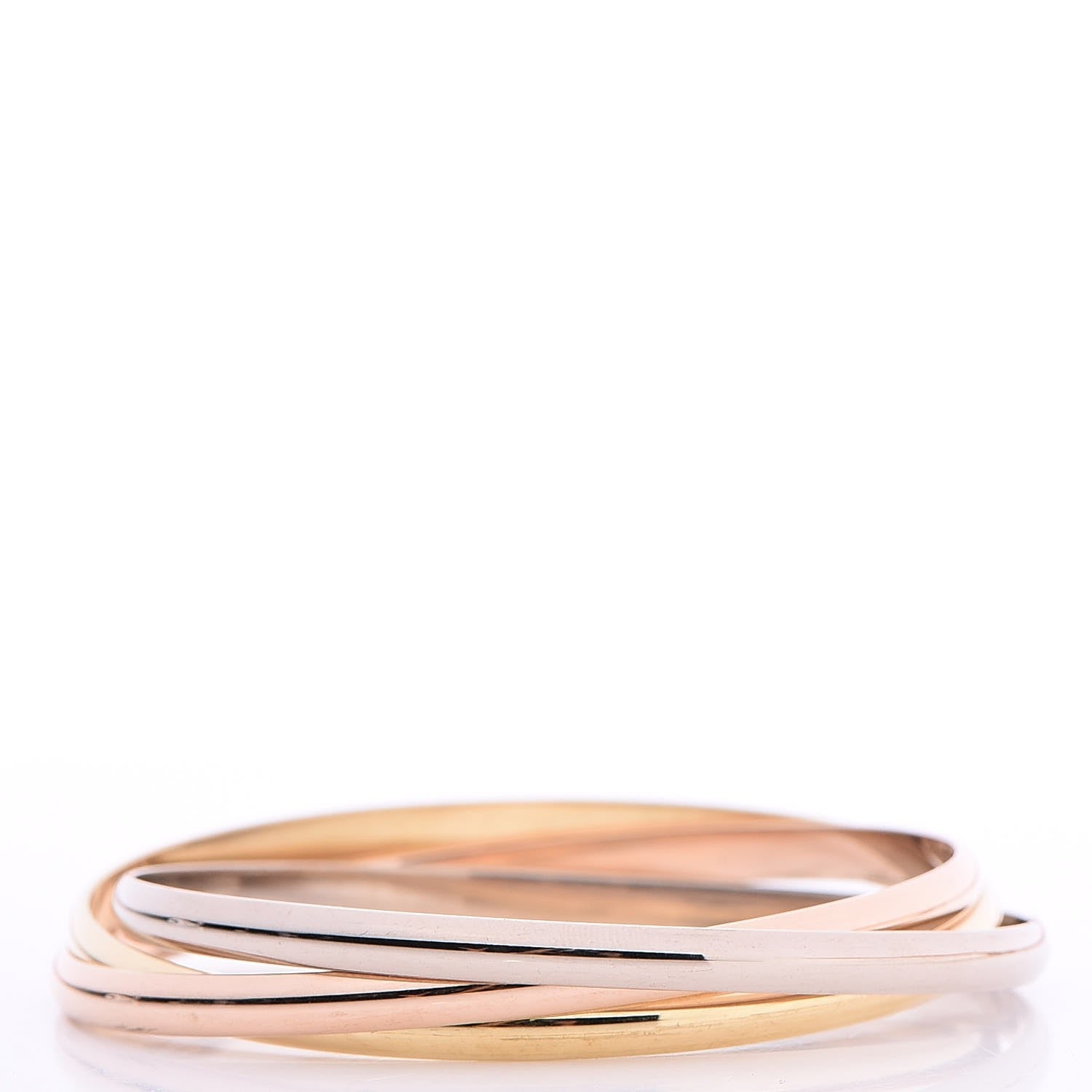 Cartier 18K Pink Yellow White Gold Trinity Bangle 3 of 8