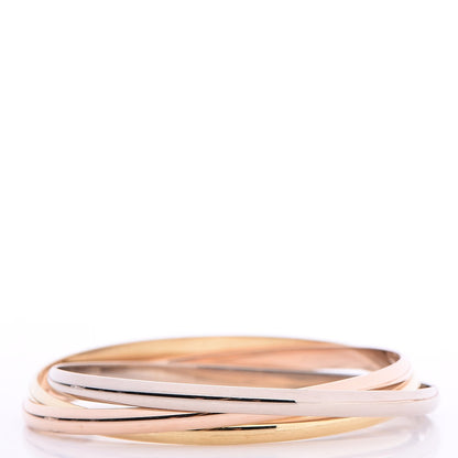 Cartier 18K Pink Yellow White Gold Trinity Bangle 3 of 8
