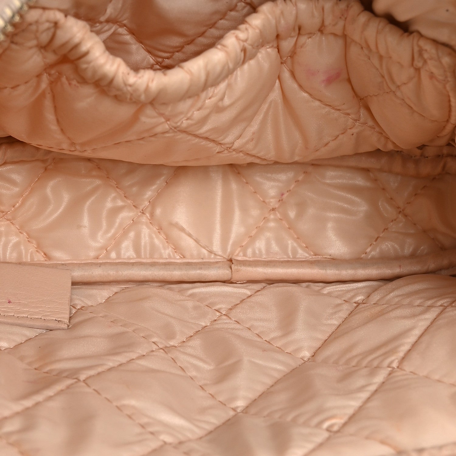 Chanel Caviar Quilted Small Curvy Pouch Cosmetic Case Light Beige 5 of 9