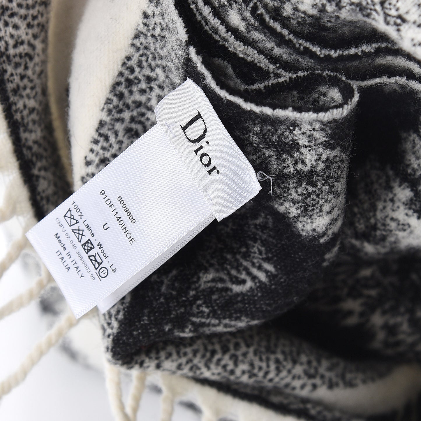 Wool Toile de Jouy Throw Black