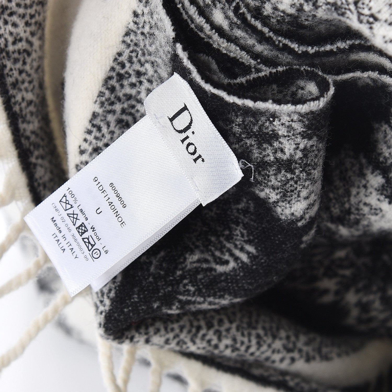Christian Dior Wool Toile de Jouy Throw Black 6 of 6