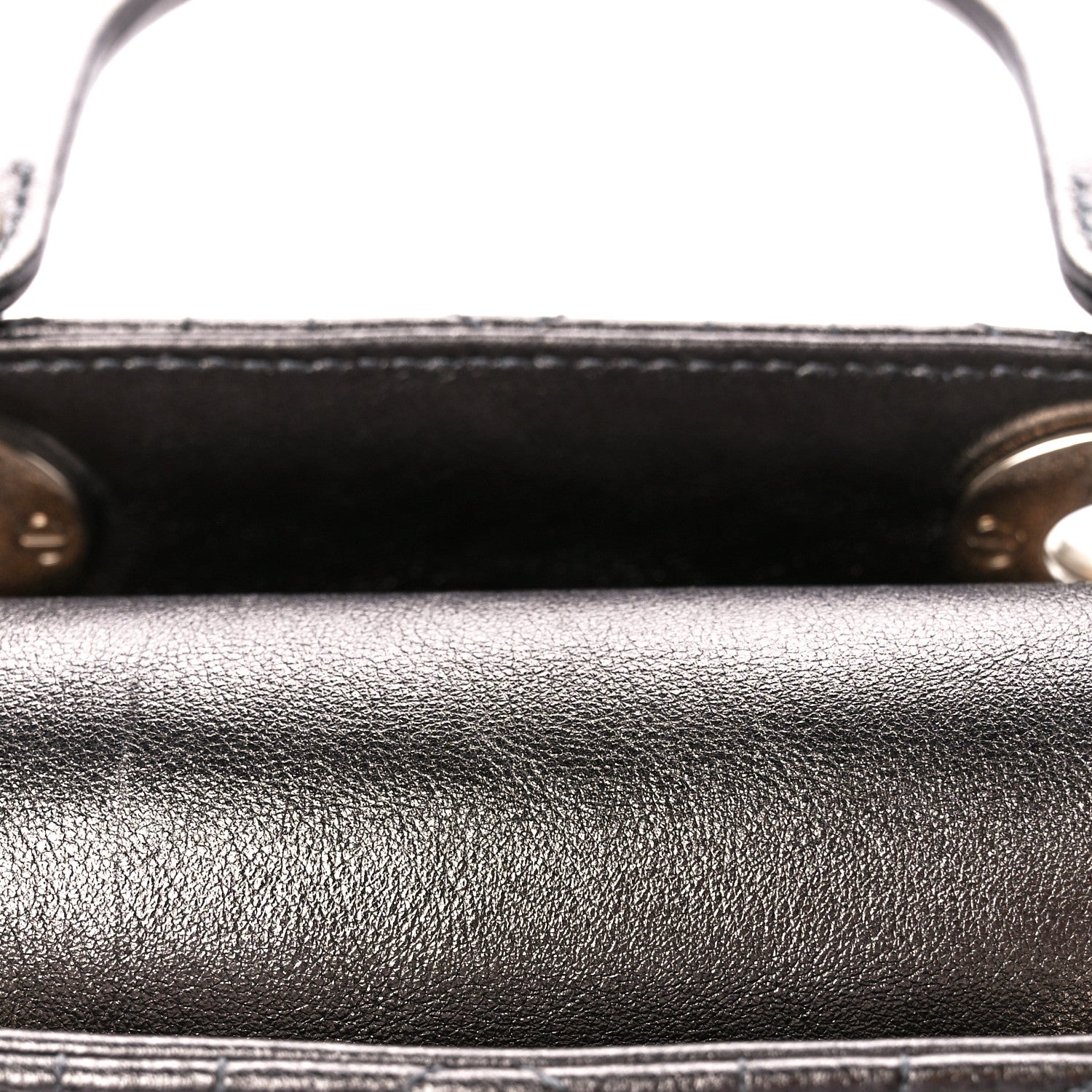 Christian Dior Lambskin Cannage Small My ABCDior Lady Dior Metallic Grey 12 of 12