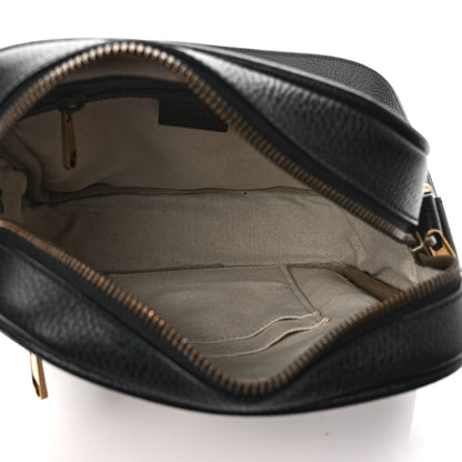 Gucci Grained Calfskin Logo Messenger Bag Black 5 of 9