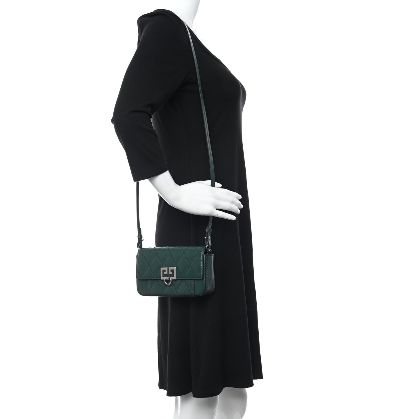 Goatskin Quilted GV3 Mini Pocket Convertible Bag Green Forest