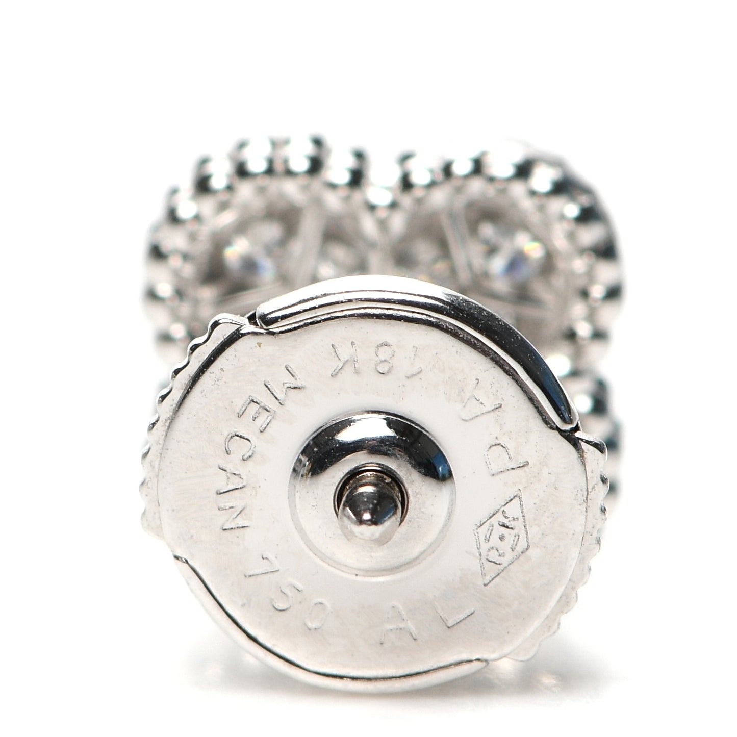 18K White Gold Diamond Sweet Alhambra Earrings