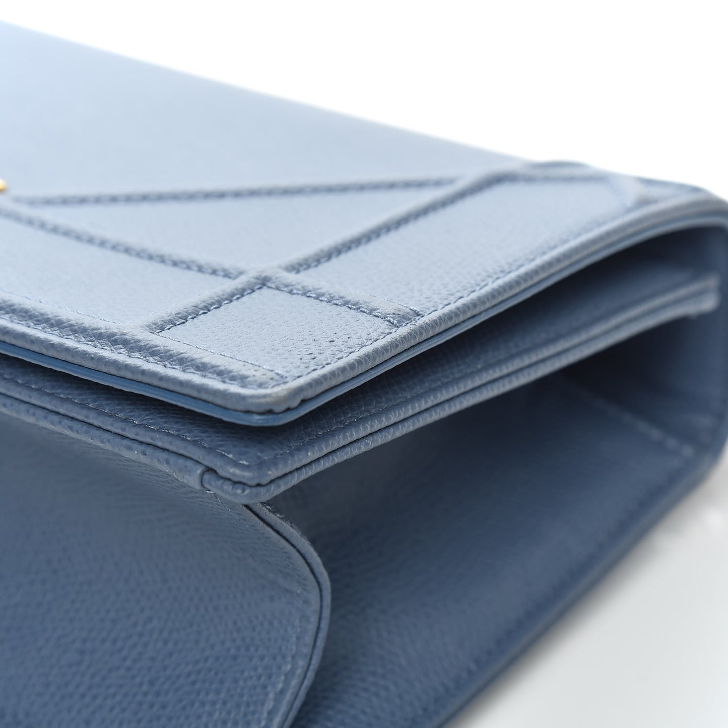 Grained Calfskin Small Diorama Flap Bag Denim