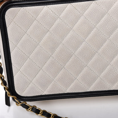 Chanel Caviar Quilted Medium CC Filigree Vanity Case White Black 9 of 11