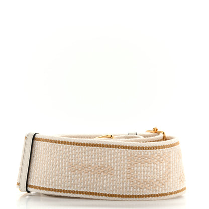 Fendi Cannete Ribbon Poly Vitello Century Logo Adjustable Strap You White Garza Ecru 2 of 6