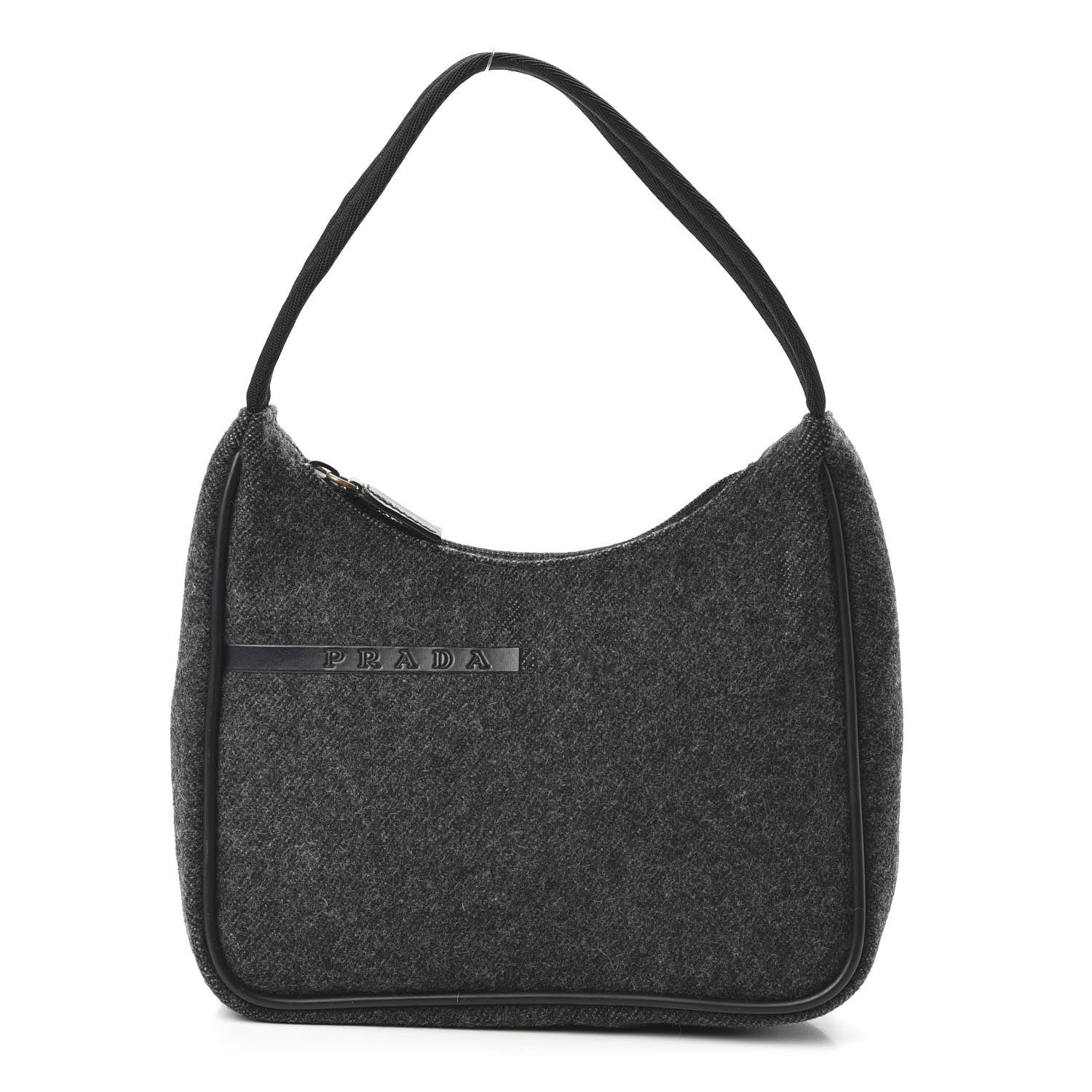 Prada Wool Sport Shoulder Bag Dark Grey 1 of 10