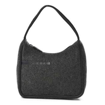 Prada Wool Sport Shoulder Bag Dark Grey 1 of 10