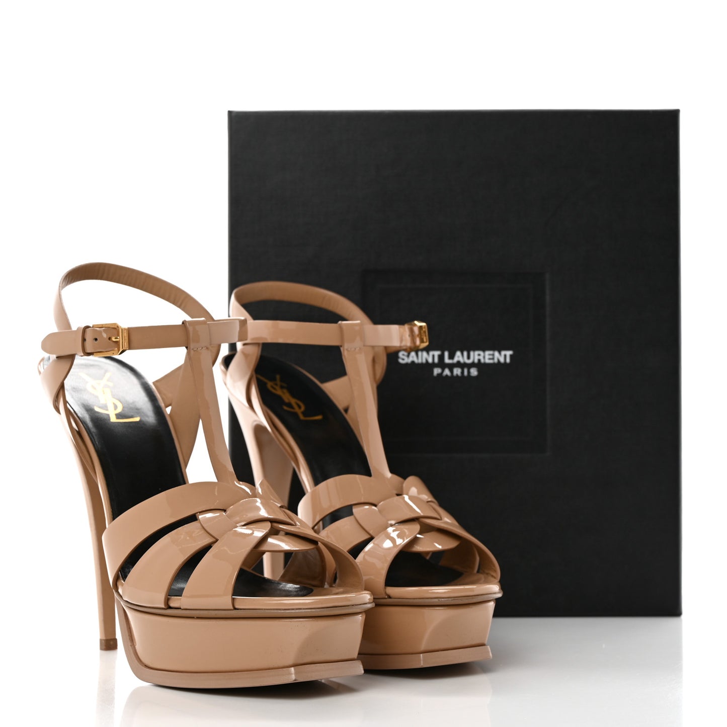 Patent Tribute 105 Platform Sandals 41 Nude Powder