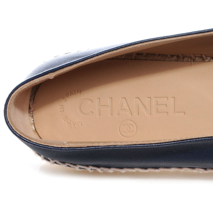 Chanel Lambskin Espadrilles Navy Black 40 5 of 6