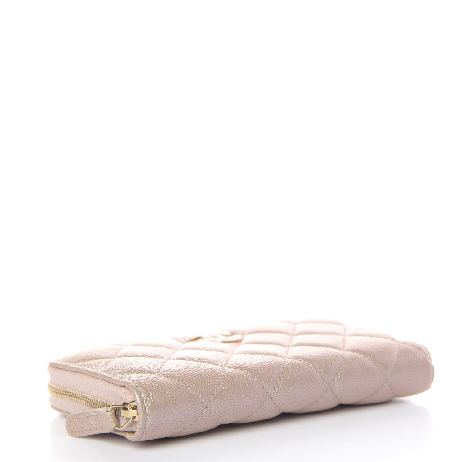 Chanel Iridescent Caviar Quilted Medium Zip Around Wallet Beige 4 of 12