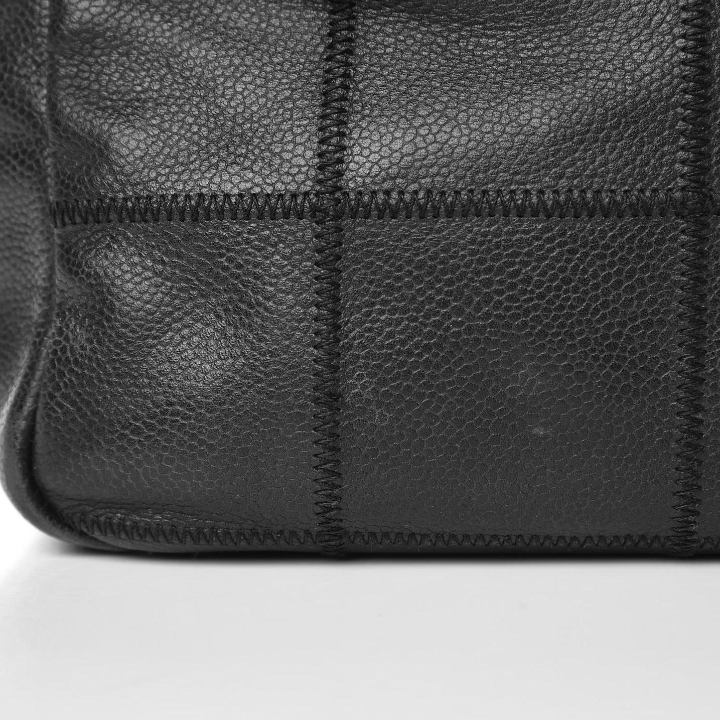Caviar Square Stitched Bowler Black