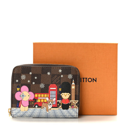 Louis Vuitton Damier Ebene 2021 Christmas Animation London Zippy Coin Purse Red 7 of 7