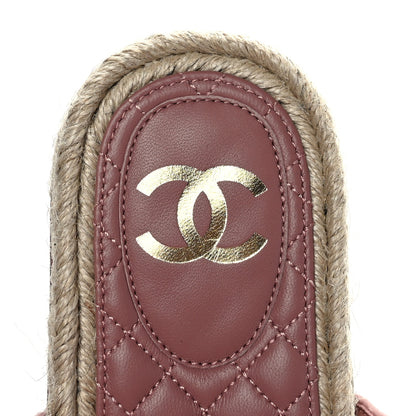 Chanel Velvet Elastic Flat Mules 38 Dark Pink 8 of 8