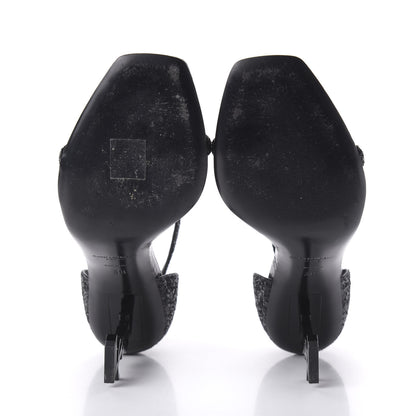 Saint Laurent Glitter Opyum Sandals 38 Black 5 of 8