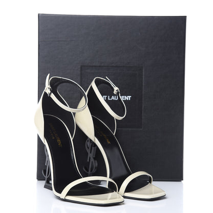 Saint Laurent Patent Calfskin Opyum Sandals 38 Neutro 8 of 8