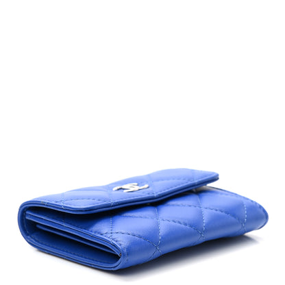 Chanel Lambskin Quilted Flap Card Holder Blue 4 of 9