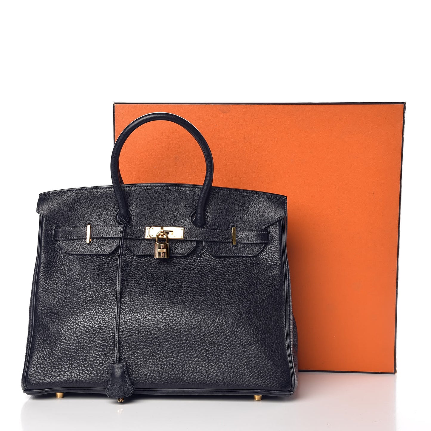 Taurillon Clemence Birkin 35 Bleu Indigo