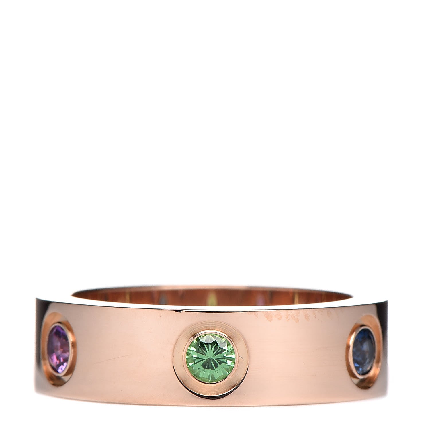 Cartier 18K Pink Gold Sapphire Garnet Amethyst 5.5mm LOVE Ring 51 5.75 4 of 8