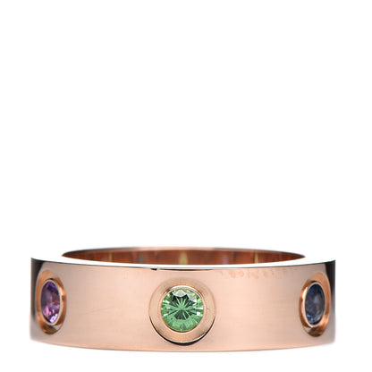Cartier 18K Pink Gold Sapphire Garnet Amethyst 5.5mm LOVE Ring 51 5.75 4 of 8