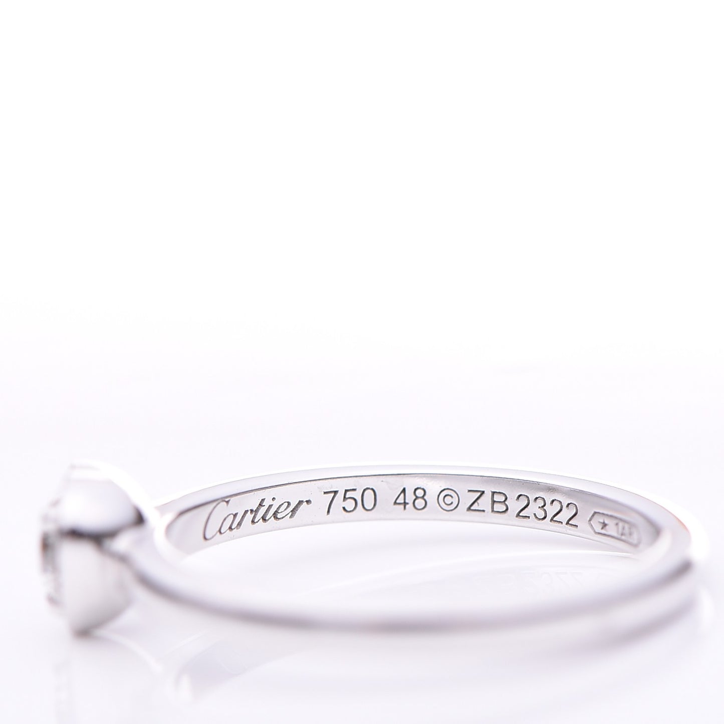 18K White Gold Diamond D'Amour Heart Ring 48 4.5