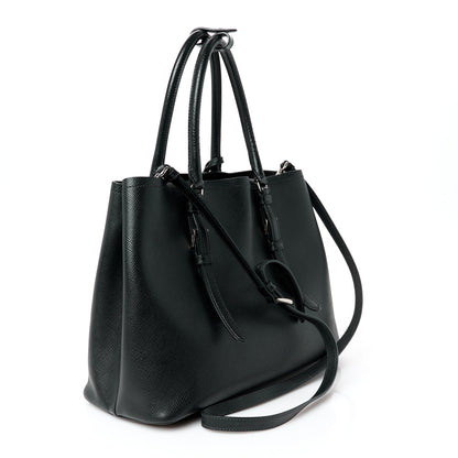Prada Saffiano Cuir Medium Double Handle Tote Black 3 of 10